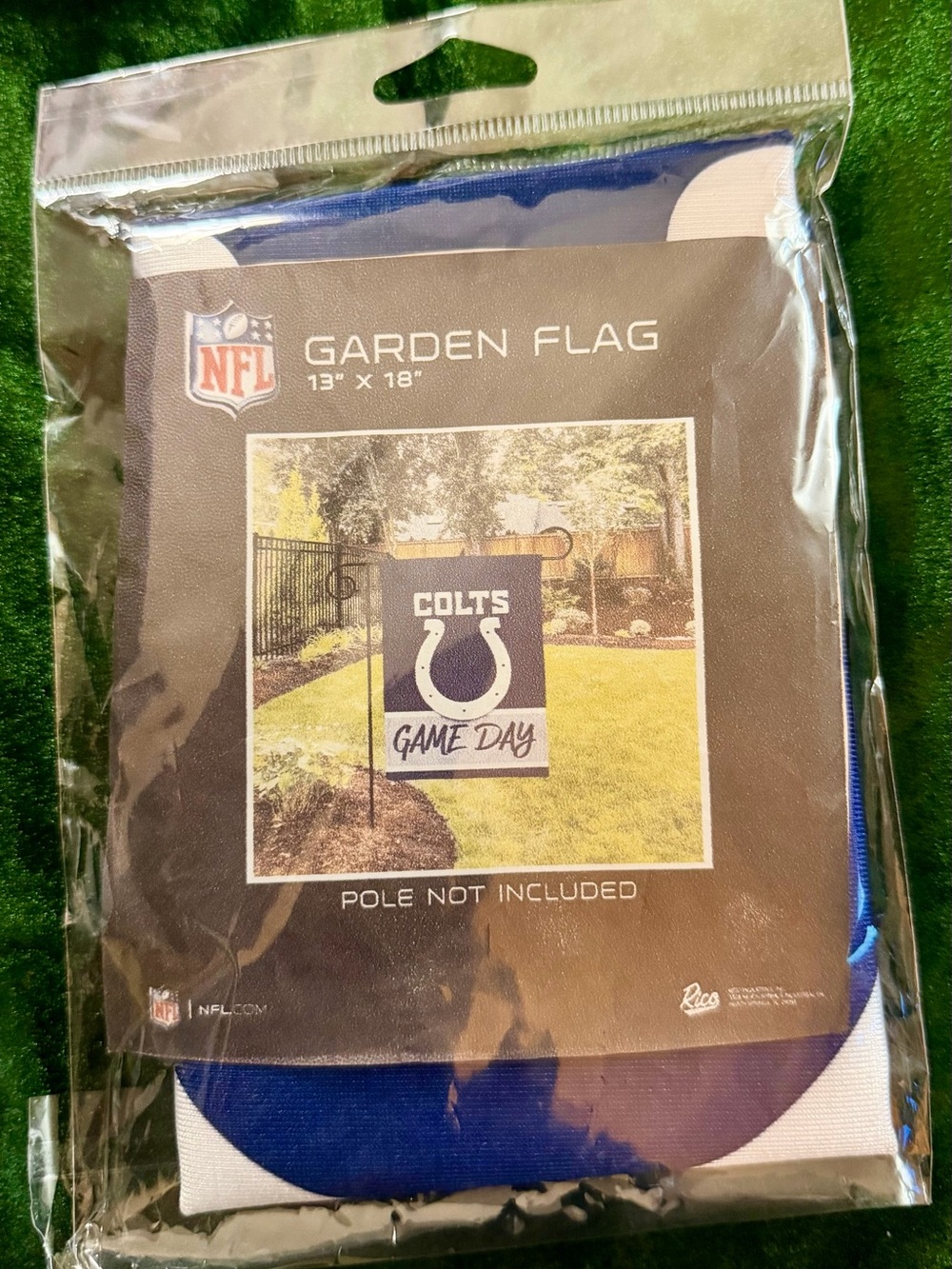 NFL Indianapolis Colts Blue and White Garden Flag - Game Day Design